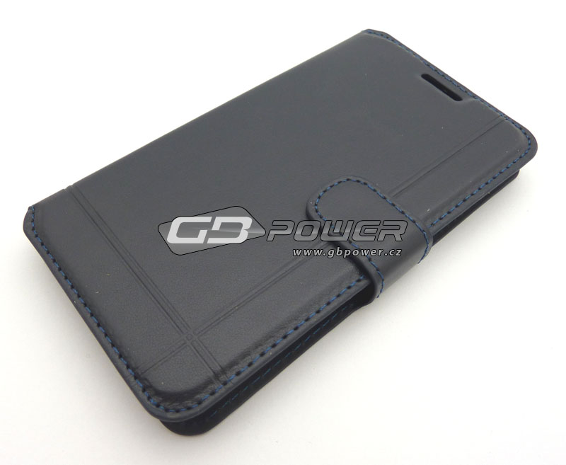 Pouzdro Leather Samsung G900 Galaxy S5 tmavě modré