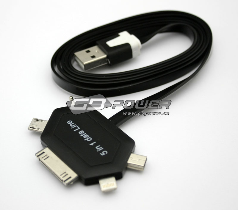 Datový kabel Multikabel iPhone 4 / 5 / 5S / iPad Mini / micro USB černý IOS 8.4