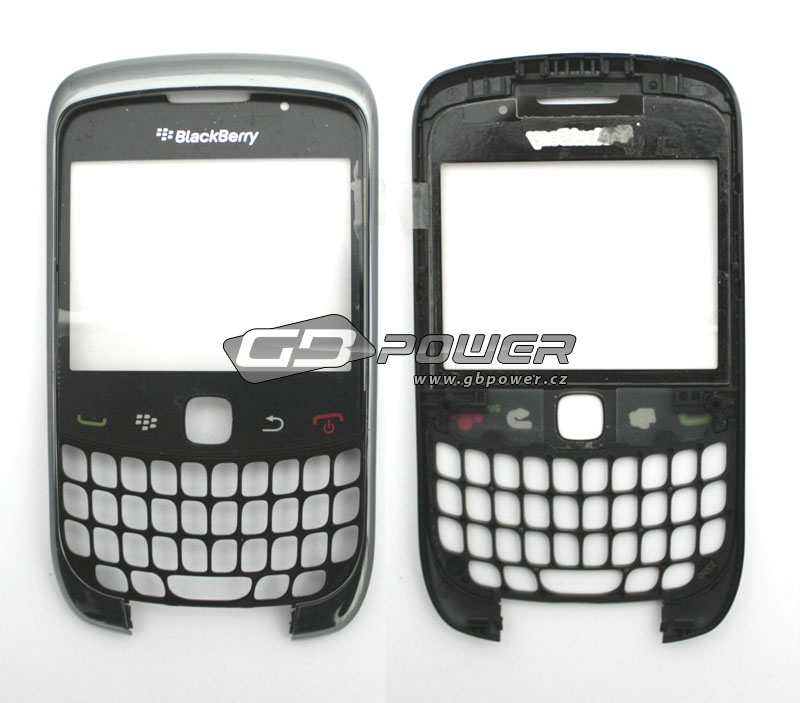 BlackBerry 9300 Curve Kryt přední šedý + sklíčko originální