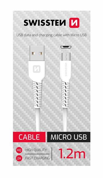 Datový kabel SWISSTEN USB / Micro USB 1,2m bílý