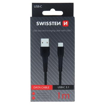 Datový kabel SWISSTEN USB / USB-C 1,0m černý