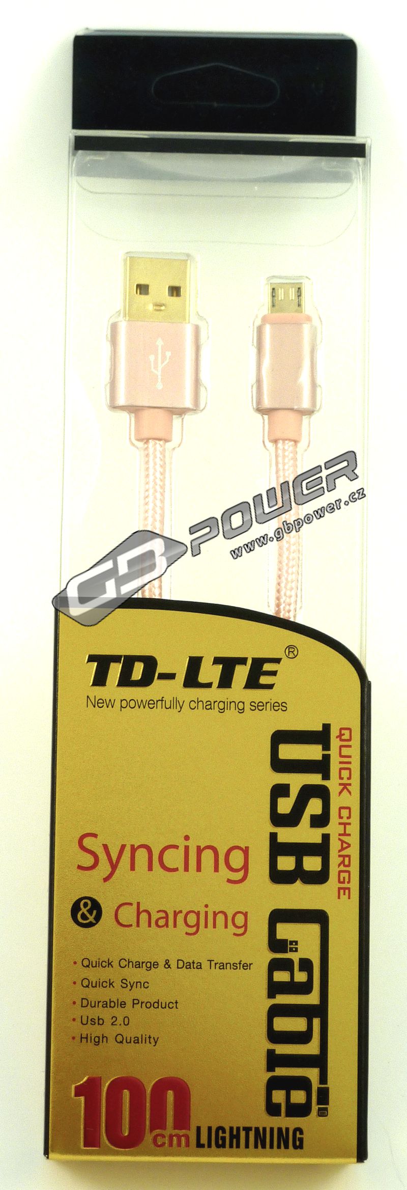Datový kabel USB Type-C TD-LTE TD-CA35/36 světle růžový
