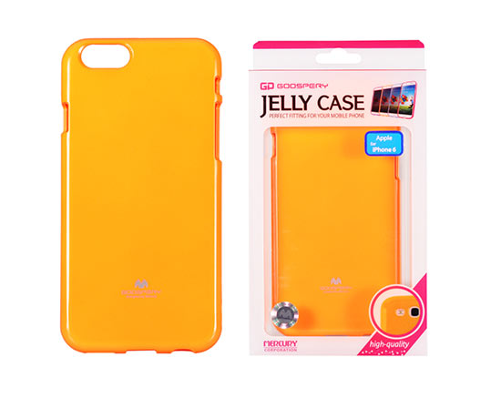 Pouzdro Jelly Mercury Fluo Samsung G920F Galaxy S6 oranžové