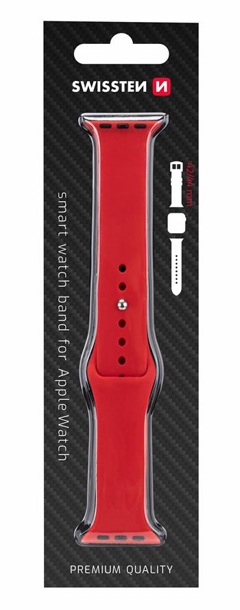 Řemínek pro Apple Watch SWISSTEN silikonový 42-44 mm červený
