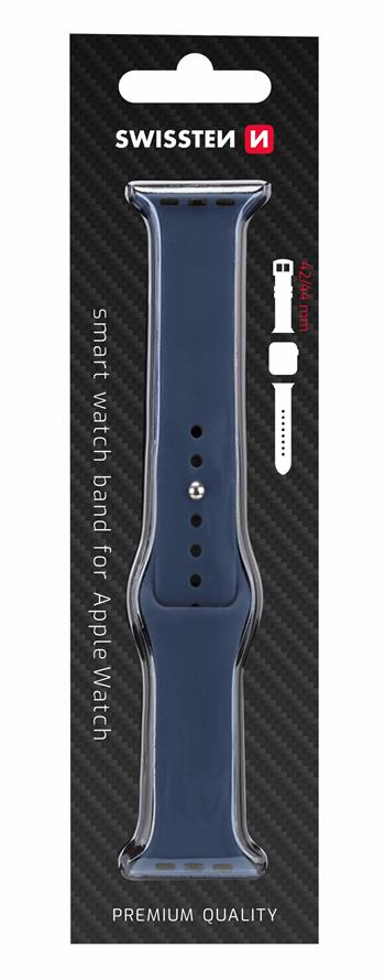 Řemínek pro Apple Watch SWISSTEN silikonový 42-44 mm modrý